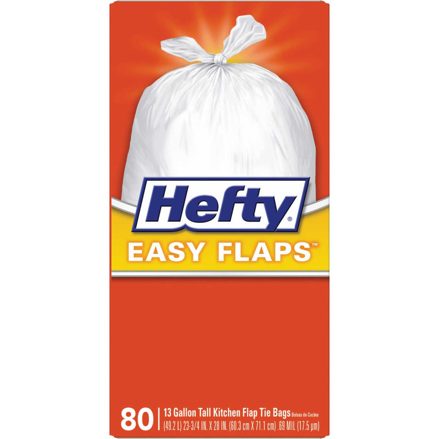 Hefty Easy Flaps 13 Gal. Tall Kitchen White Trash Bag (80-Count